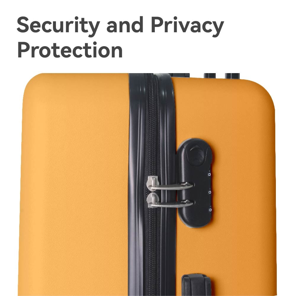 Luggage Sets ABS Hardshell 3pcs Luggage, Lightweight Durable Suitcase Sets Spinner Wheels Suitcase 20''24''28'' (Yellow)_voghion.com